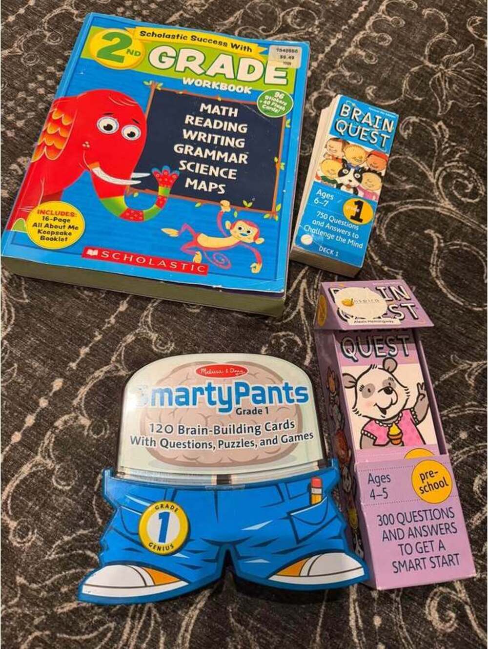 2nd Grade Workbook, Brain Quest, and Melissa & Doug Smarty Pants Cards Bundle